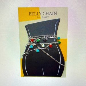 Belly Chain Body Jewelry silver hearts belly chain